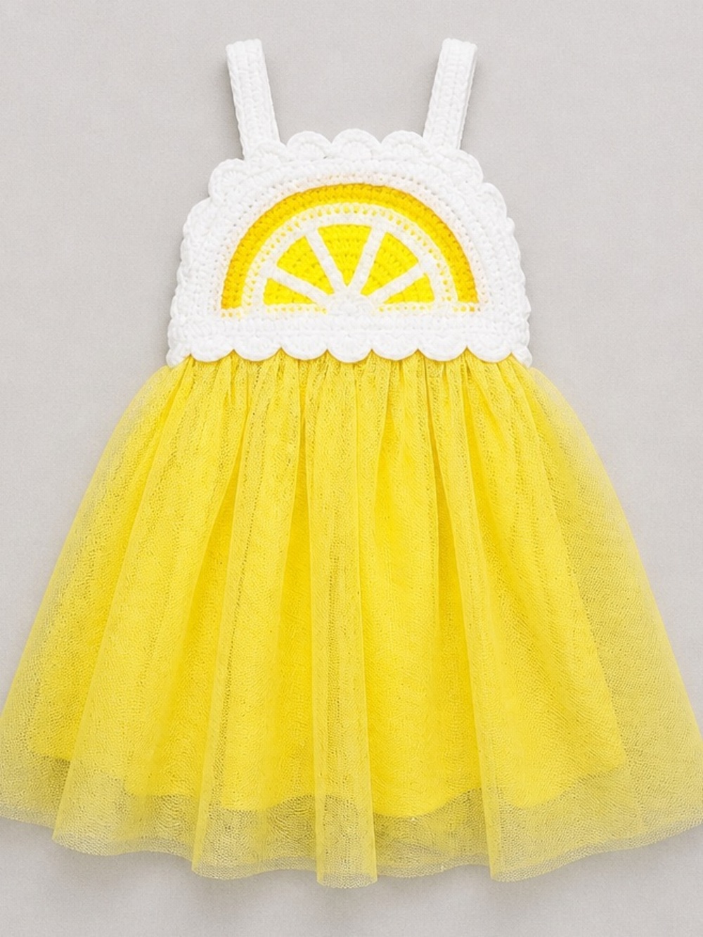 Lilt white and yellow crochet and tulle dress size 2T NWT